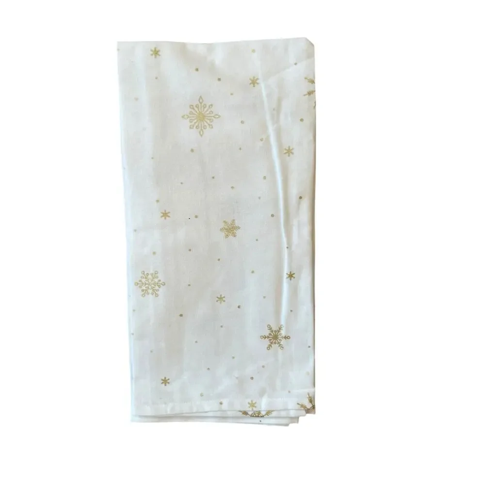 Granville Lane Embroidered Reindeer Cotton Kitchen Towels 20x28 White Gold 2pc